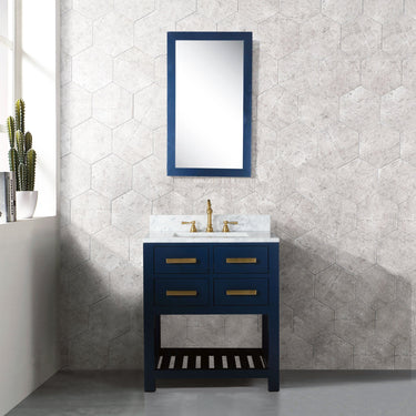 24 Inch Monarch Blue Single Sink Bathroom Vanity With Mirror From The Madalyn Collection Vanity Water Creation